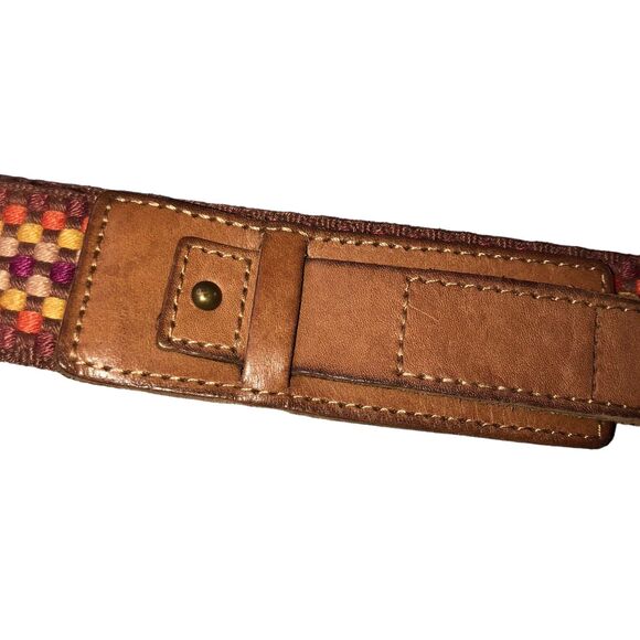 Vintage Fossil Woven Leather Boho Belt, Waist Accessory, Rodeo, Southwest Ranch - Picture 7 of 10